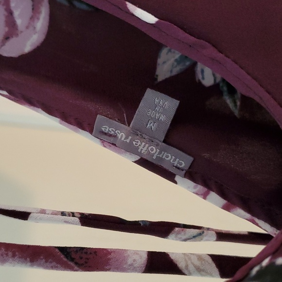 Charlotte Russe Floral Crop Top - Size Medium - Picture 2 of 6